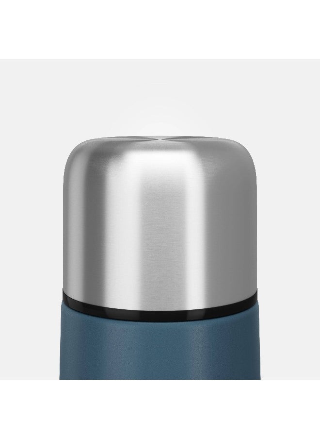 Quechua BY DECATHLON,1 L stainless steel isothermal water bottle with cup for hiking - Blue