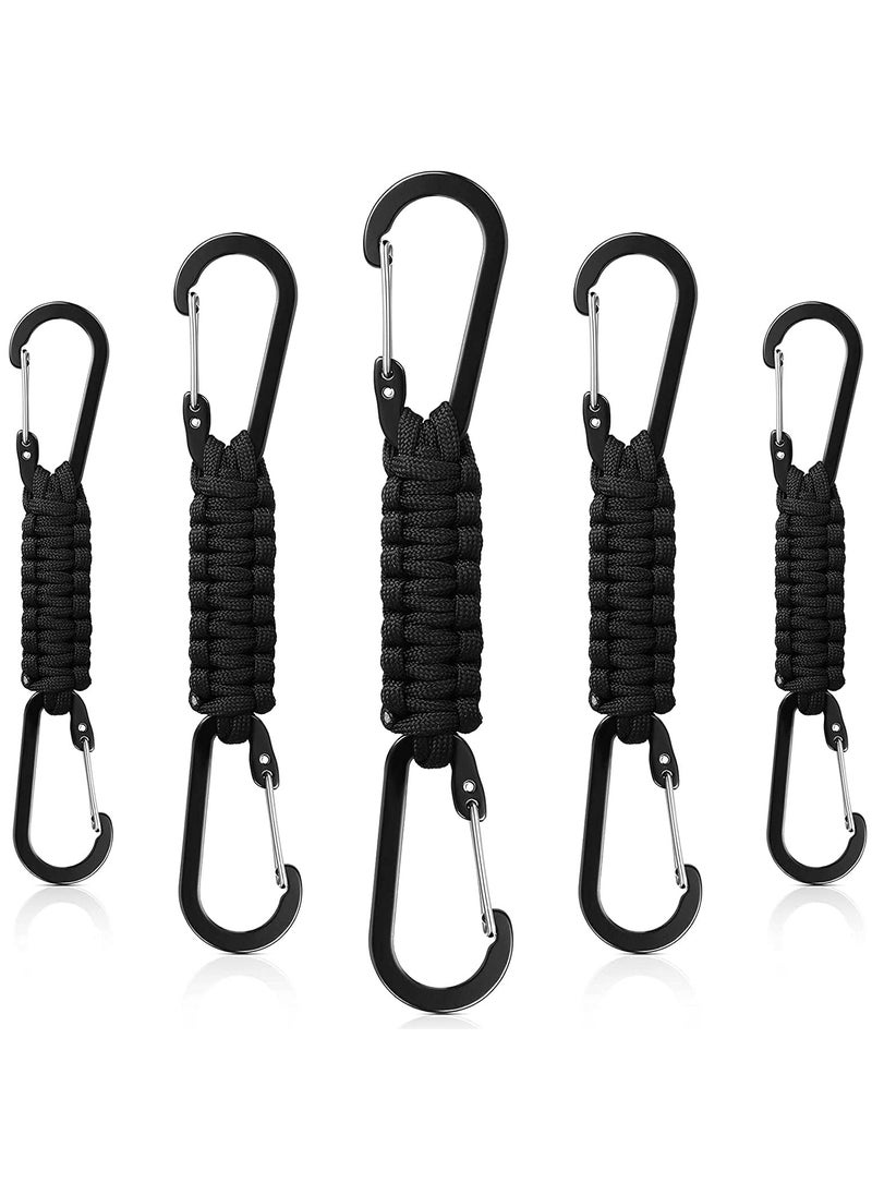 Quick Release Braided Lanyard Keychains with Clips - 5 Pack Woven Key Clips for Men, Women, Boys, and Girls; Ideal for Water Bottles, Keys, Backpacks, and Tools with Stroller Hook Holders.