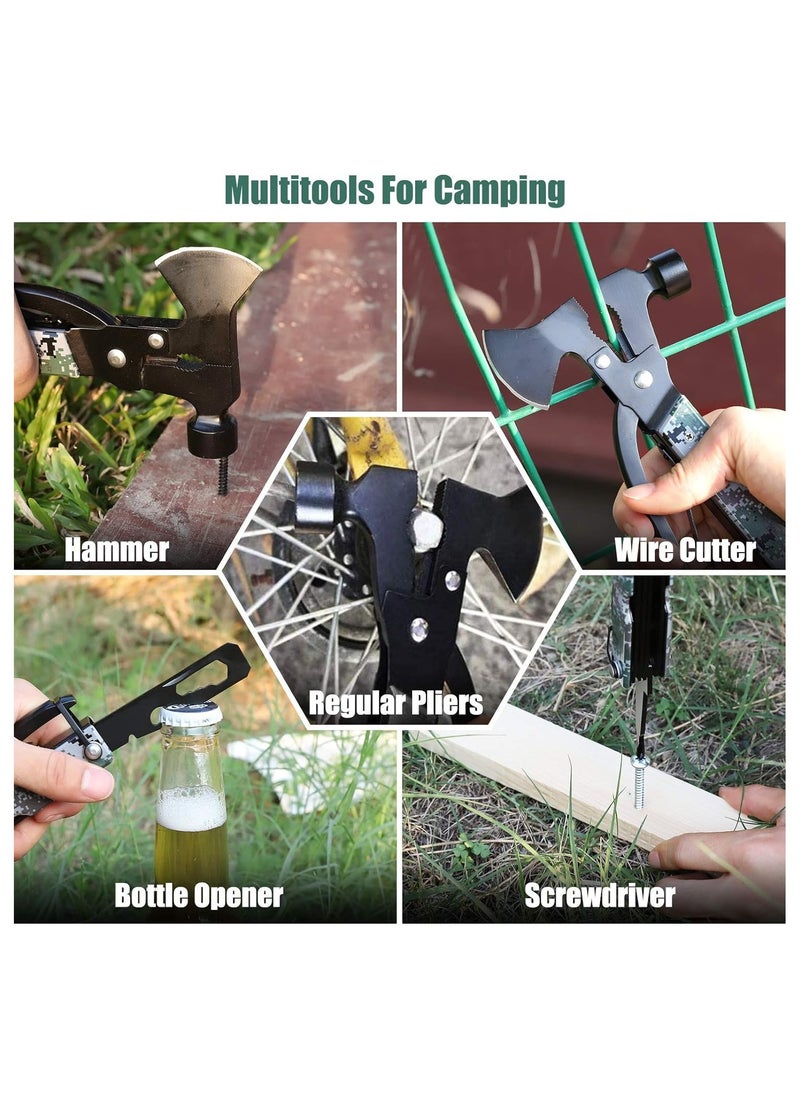 16-in-1 Mini Lightweight Multipurpose Axe - Essential Camping Gear, Unique Gifts for Men & Dads, Versatile Survival Tools, Outdoor Hiking Accessories, Perfect for Camping Adventures.