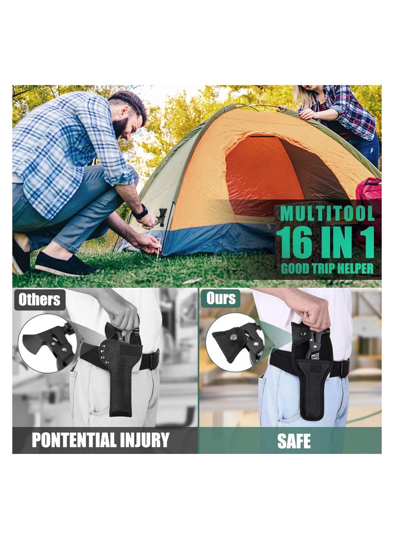16-in-1 Mini Lightweight Multipurpose Axe - Essential Camping Gear, Unique Gifts for Men & Dads, Versatile Survival Tools, Outdoor Hiking Accessories, Perfect for Camping Adventures.