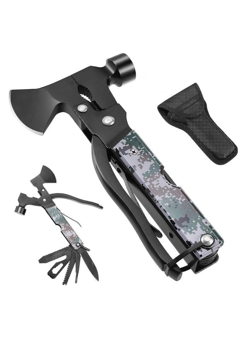 16-in-1 Mini Lightweight Multipurpose Axe - Essential Camping Gear, Unique Gifts for Men & Dads, Versatile Survival Tools, Outdoor Hiking Accessories, Perfect for Camping Adventures.