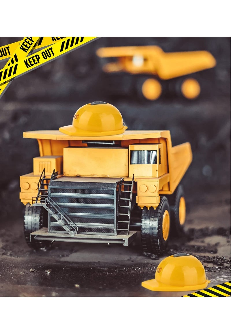 Construction Party Favors Mini Flashlight Construction Key Chains,  Small Safety Hat  Keychain for Kids Construction Themed Birthday Party Gifts Prizes Supplies (15PCS)