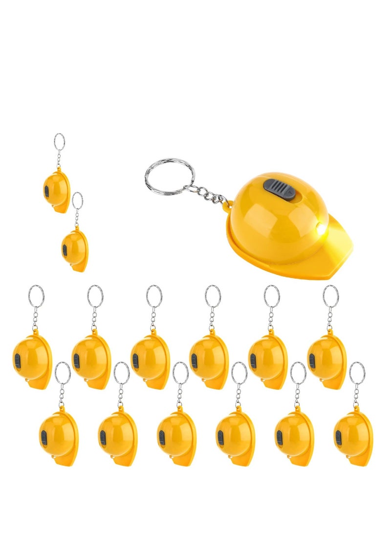 Construction Party Favors Mini Flashlight Construction Key Chains,  Small Safety Hat  Keychain for Kids Construction Themed Birthday Party Gifts Prizes Supplies (15PCS)