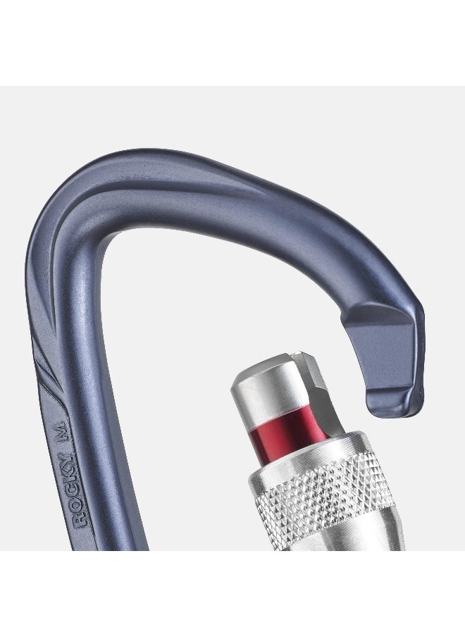 CLIMBING AND MOUNTAINEERING SCREWGATE CARABINER - ROCKY M SECURE PURPLE