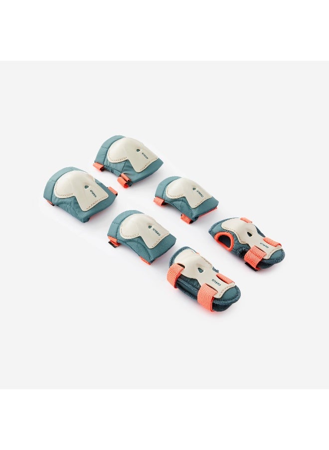 OXELO BY DECATHLON,Kids' 3X2 Inline Skating/Scootering Protective Equipment Play - Caktus