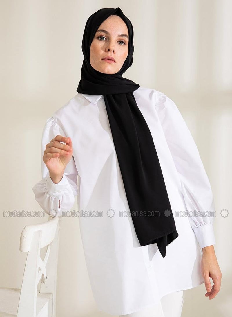 Black - Plain - Shawl - Pure Scarfs