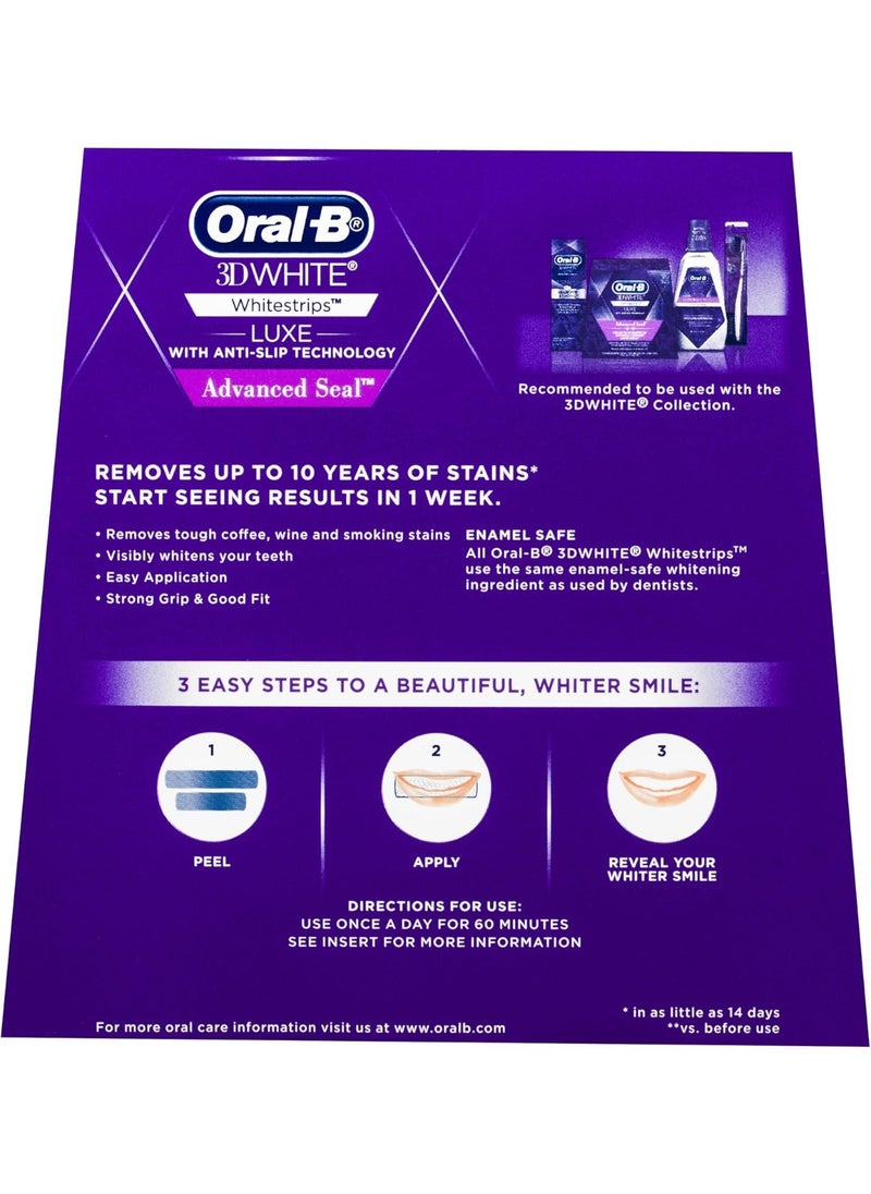 Oral-B 3D White Luxe Advance Seal Whitestrips 14 Teeth Whitening Treatments