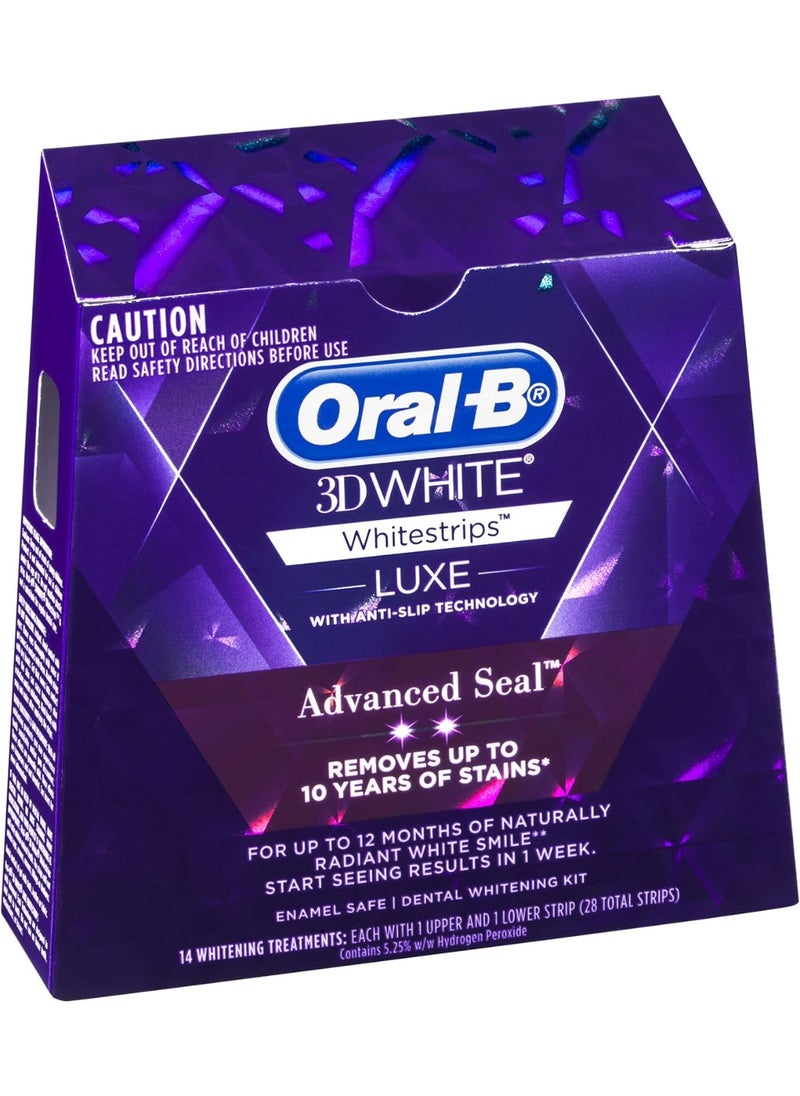 Oral-B 3D White Luxe Advance Seal Whitestrips 14 Teeth Whitening Treatments