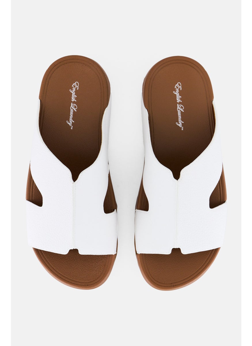 Men Slip On Arabic Sandals,White