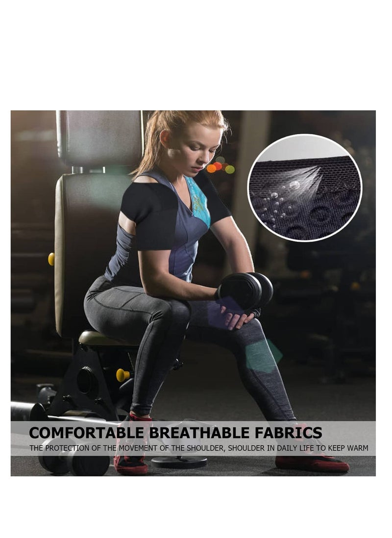 Durable Double Shoulder Brace - Comfortable and Breathable Sports Support for Chronic Tendinitis Relief, Ideal for Sleeping, Lifting, and Sports Activities (Medium Size)