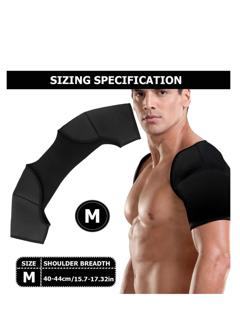 Durable Double Shoulder Brace - Comfortable and Breathable Sports Support for Chronic Tendinitis Relief, Ideal for Sleeping, Lifting, and Sports Activities (Medium Size)