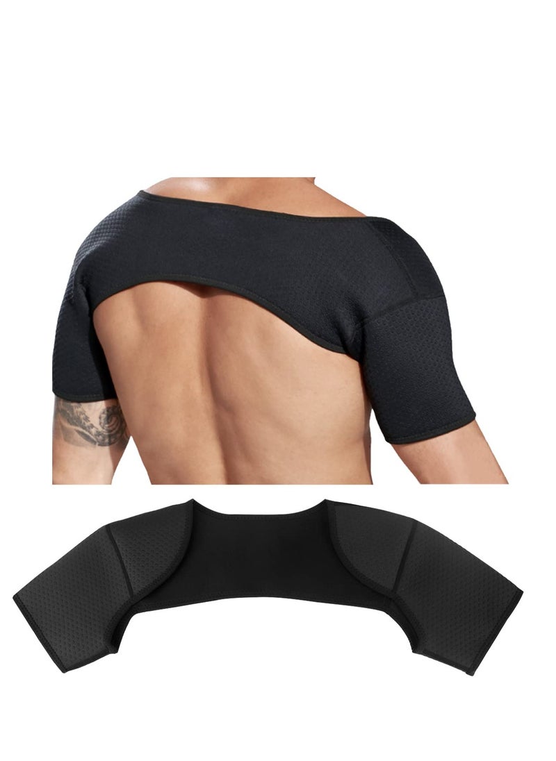 Durable Double Shoulder Brace - Comfortable and Breathable Sports Support for Chronic Tendinitis Relief, Ideal for Sleeping, Lifting, and Sports Activities (Medium Size)