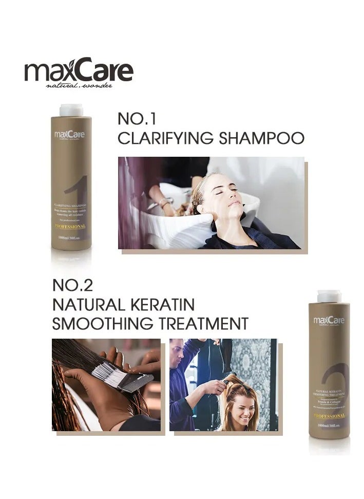 Maxcare Natural Keratin Smoothing Treatment Step 2 – 1000ml Professional Anti-Frizz Hair Solution