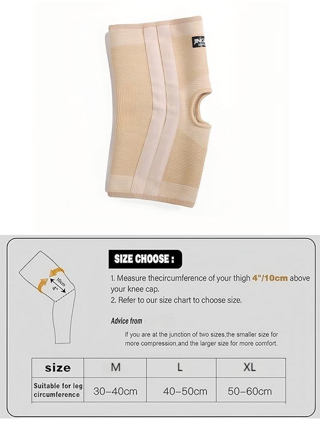 JINGBA Sports Knee Pads Outdoor Spring Support Protective Gear Mountaineering Basketball Football Running Fitness Suitable For Men And Women, Compression Knee Pads Support Pain Relief, Quick Recovery, Meniscus Tear, ACL, MCL, Arthritis, Running, Sports Protection