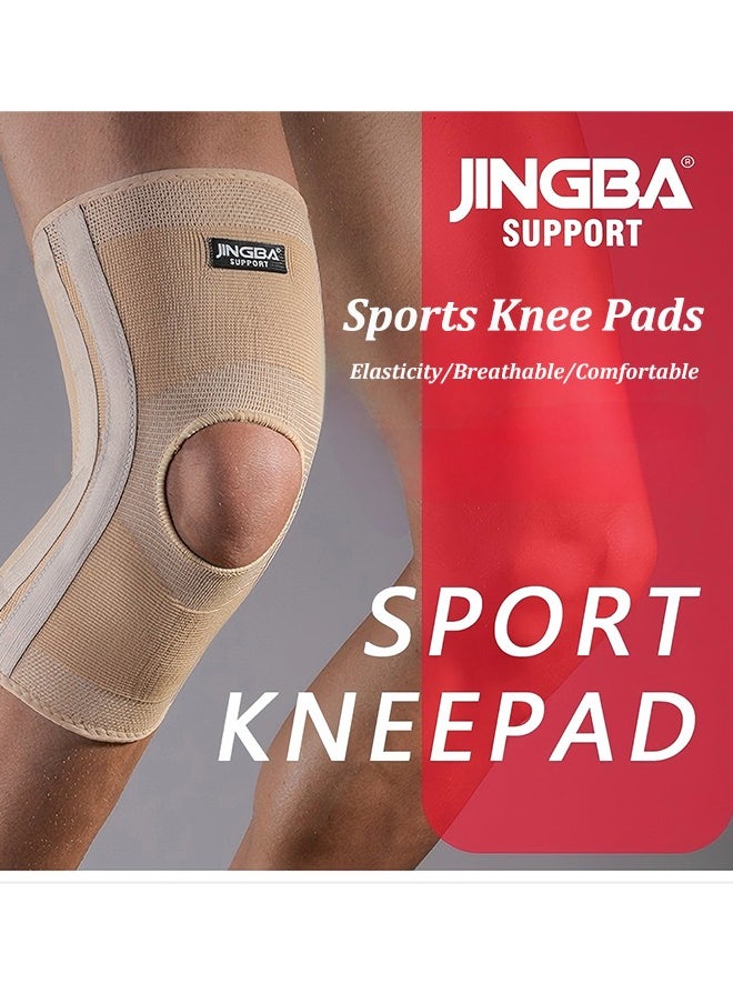 JINGBA Sports Knee Pads Outdoor Spring Support Protective Gear Mountaineering Basketball Football Running Fitness Suitable For Men And Women, Compression Knee Pads Support Pain Relief, Quick Recovery, Meniscus Tear, ACL, MCL, Arthritis, Running, Sports Protection
