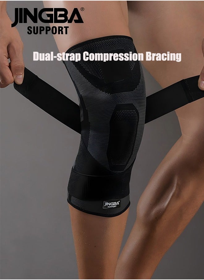 JINGBA Compression Knee Brace - Knee Brace For Knee Pain - Knee Brace For Men And Women - Outdoor Mountaineering Cycling Basketball Running Fitness Protection Meniscus Tear Arthritis Joint Pain Relief Etc