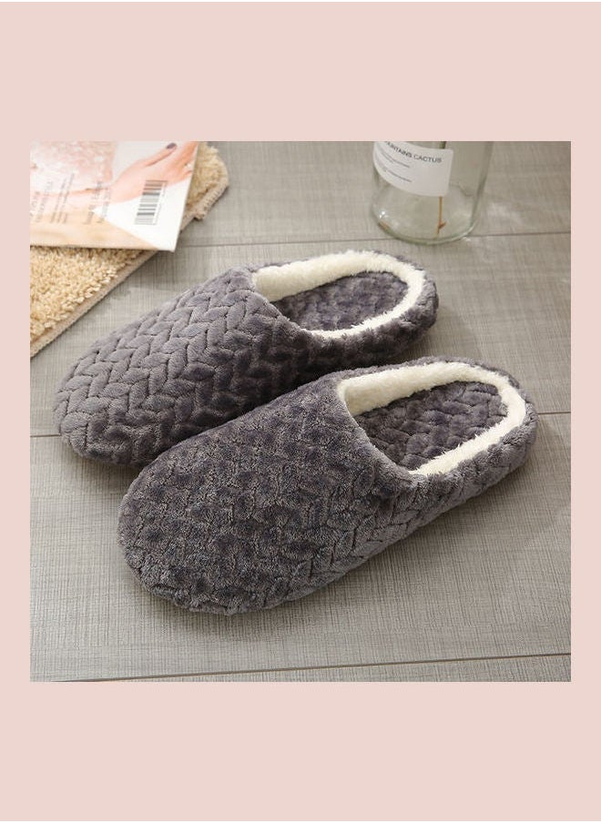 Slip-On Cotton Indoor Slippers Grey
