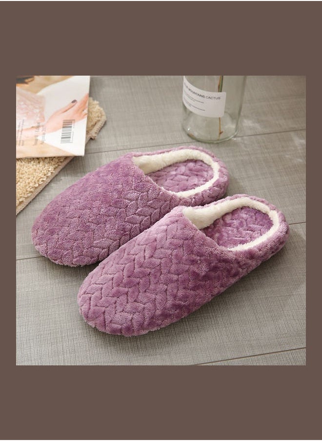 Slip-On Cotton Indoor Slippers Purple
