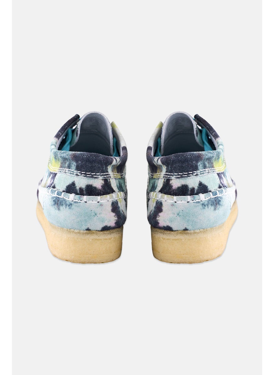 Men Standard Weaver Tie Dye Lace Up Shoes, Mint Green/Grey Combo