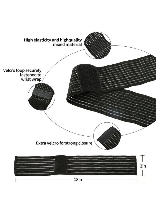 2 Packs Wrist Brace Adjustable Compression Wrist Support Bands Strap, Elastic & Breathable Wrist Support Wraps Bandage for Men Women Sports,(Black)