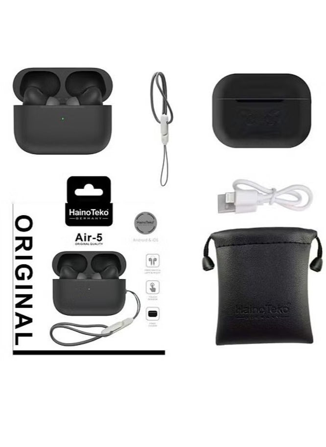Air 5 Bluetooth Wireless Earphone Pro 2 for iPhones – Premium Sound Quality, Comfortable Fit, Touch Control, Long Battery Life, Noise Cancellation, Perfect for Music, Calls, and Sports
