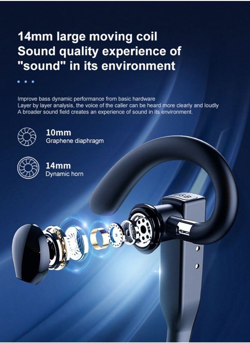 Bluetooth Headset Handsfree Wireless Bluetooth Earpiece for Mobile Phone V5.1 Headset with Microphone Noise Cancelling 10H Talking Time Bluetooth Headphone Earphone Headphones + Charging Case