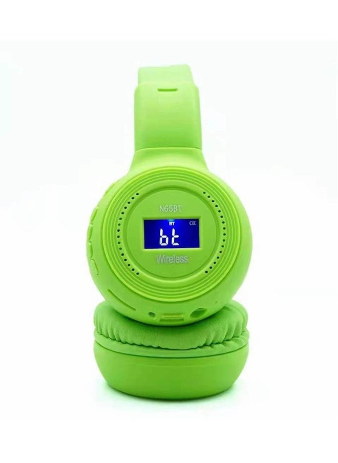 N65BT Bluetooth Headset Wireless with LCD Display TF Card Slot Noise Cancellation Bluetooth 5.0
