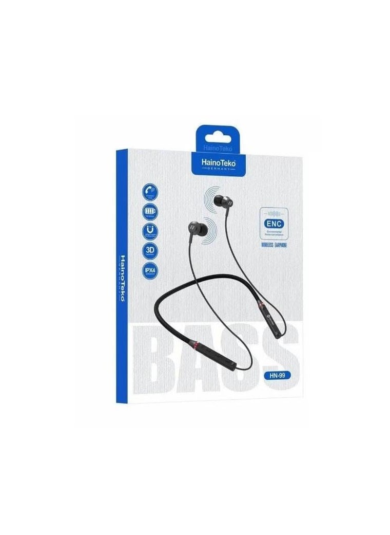 Waterproof Neckband Wireless Bluetooth Earphone Black