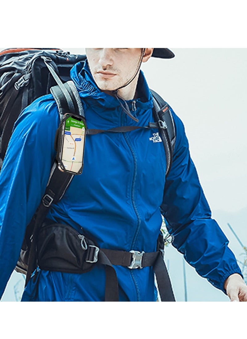 Outdoor backpack strap clip for phone, Detachable Convenient mobile Smartphone Holder Shoulder Strap Hiking, Alpinism, Climbing, Traveling
