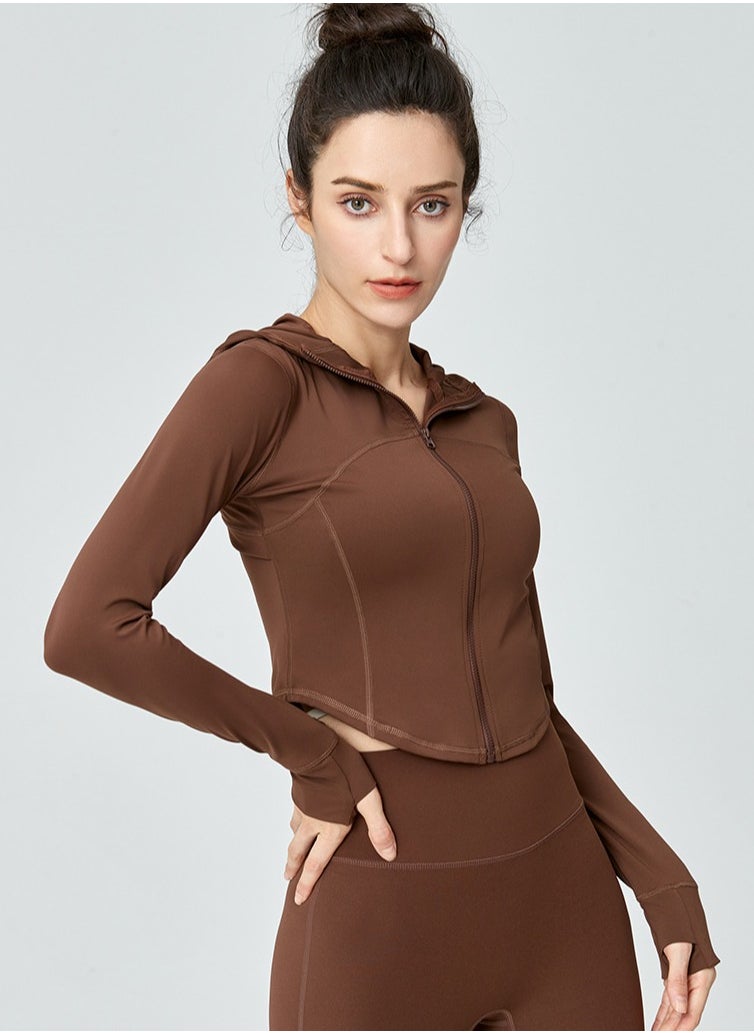 Women's Workout Jackets Lightweight Running Jacket Full Zip Track Tops Sportswear with Thumb Holes,Long Sleeve Workout Yoga Jacket