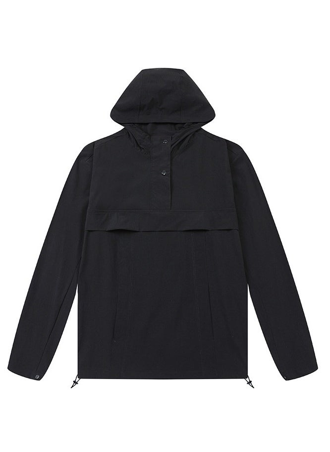 Outdoor Ventures Rain Jacket for Men Waterproof Pullover Lightweight Hooded Windbreaker Outdoor Raincoat Packaway Breathable Windproof Shell Jacket for Travelling, Camping, Running, Hiking
