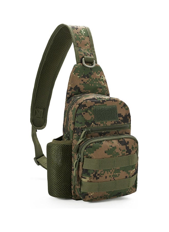 Men Women Chest Bag Camouflage Sport Large Capacity Hiking Cycling Outdoor Pack Shoulder Bagpack Army Green 20.00*5.00*15.00cm