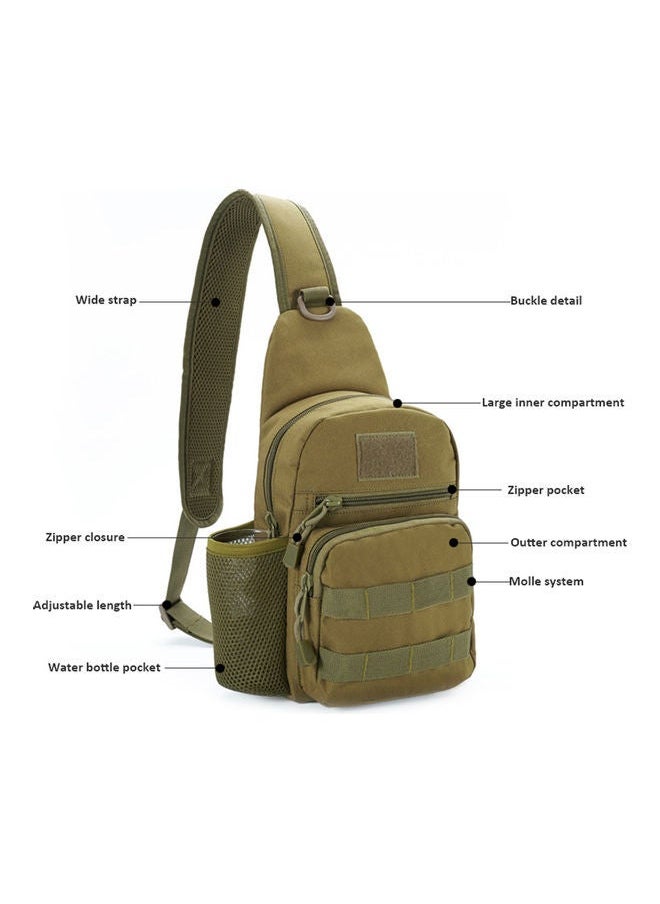 Men Women Chest Bag Camouflage Sport Large Capacity Hiking Cycling Outdoor Pack Shoulder Bagpack Army Green 20.00*5.00*15.00cm