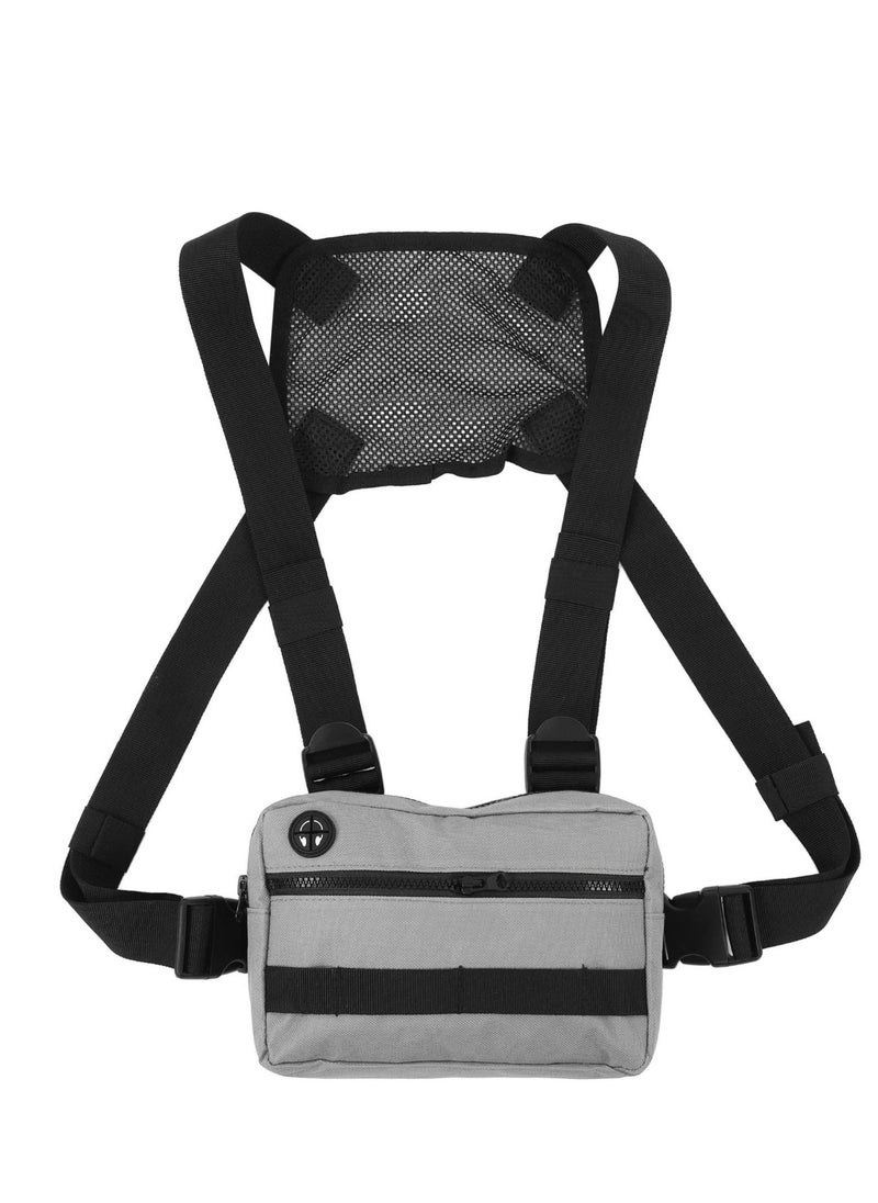 Front Bag for Men Chest, Water Resistant Running Chest Pack with Adjustable Shoulder Strap and Headphone Port Sports Utility Perfect For Workouts, Cycling Hiking