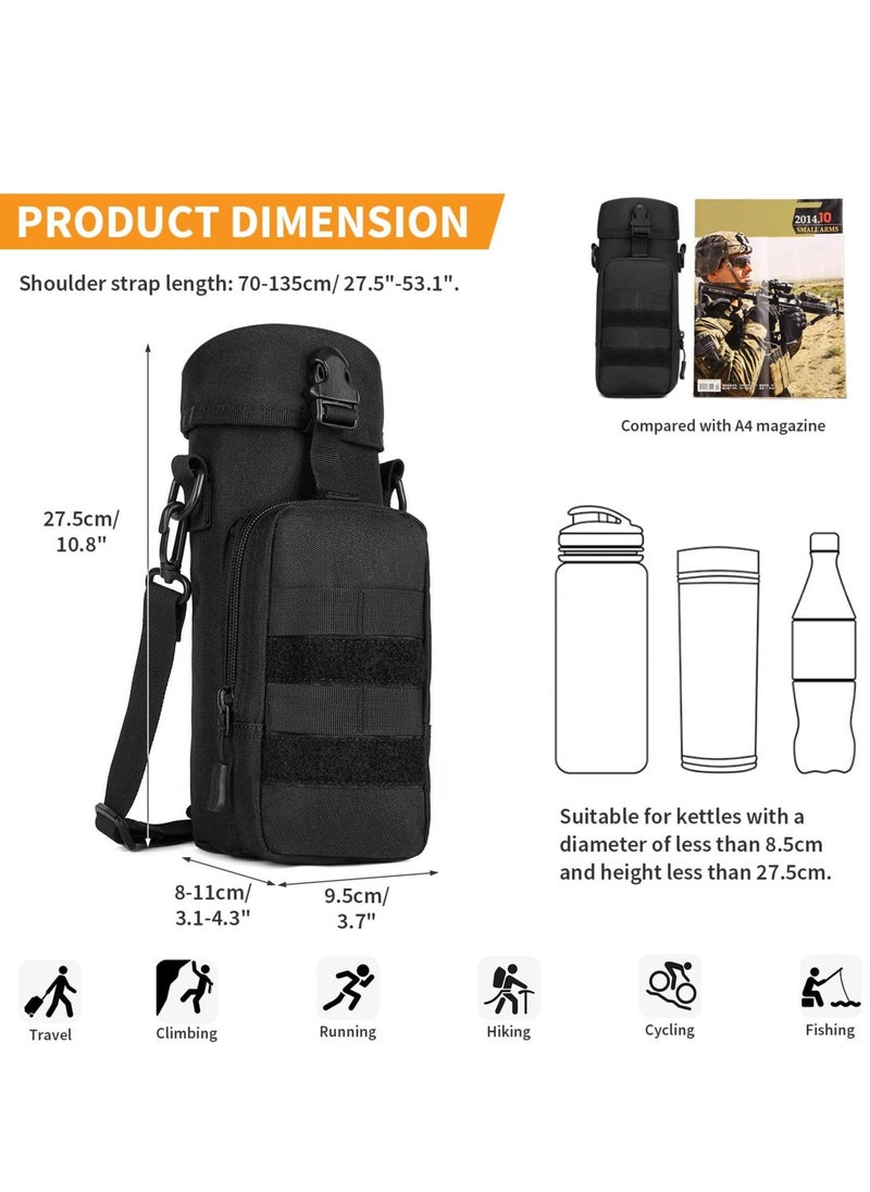 Tactical Water Bottle Bag for Hiking, Camping, Stay Hydrated on the Go Kettle Canteen Pack Crossbody Bag(800/1000ml)