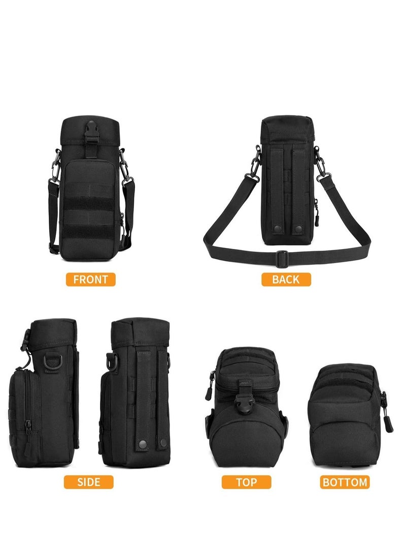 Tactical Water Bottle Bag for Hiking, Camping, Stay Hydrated on the Go Kettle Canteen Pack Crossbody Bag(800/1000ml)