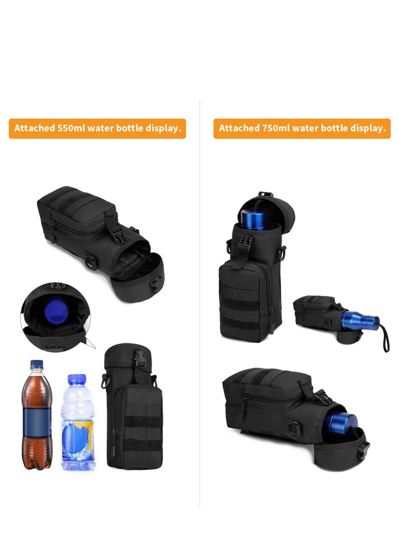 Tactical Water Bottle Bag for Hiking, Camping, Stay Hydrated on the Go Kettle Canteen Pack Crossbody Bag(800/1000ml)