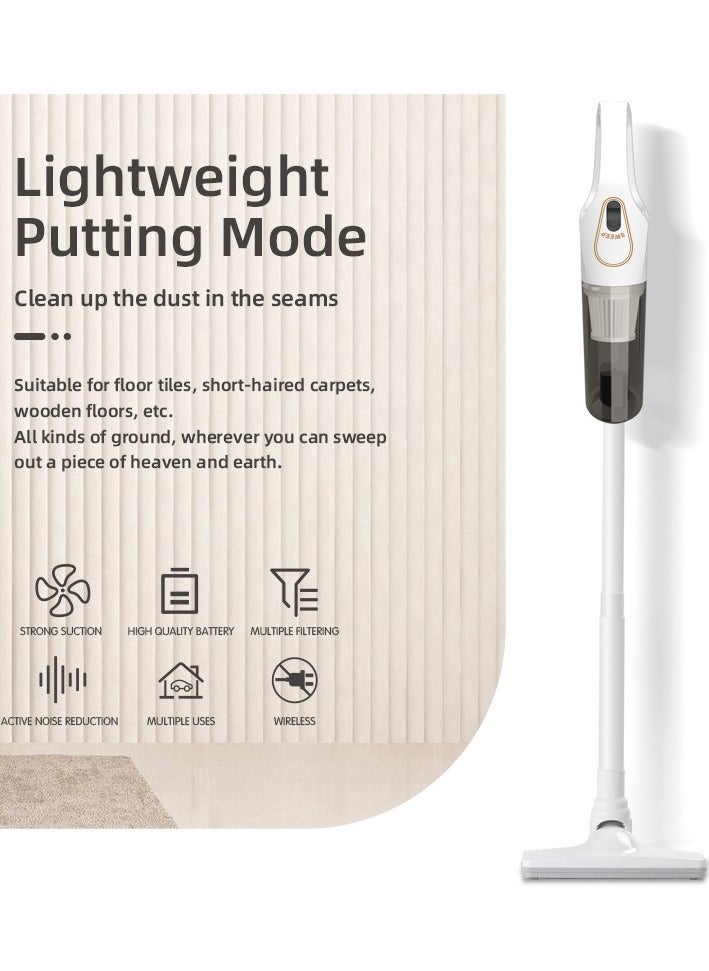 Cordless Vacuum Cleaner for Home, Rechargeable Lightweight Handheld Stick Vacuum with Strong Suction for Pet Hair, Carpet and Hard Floor