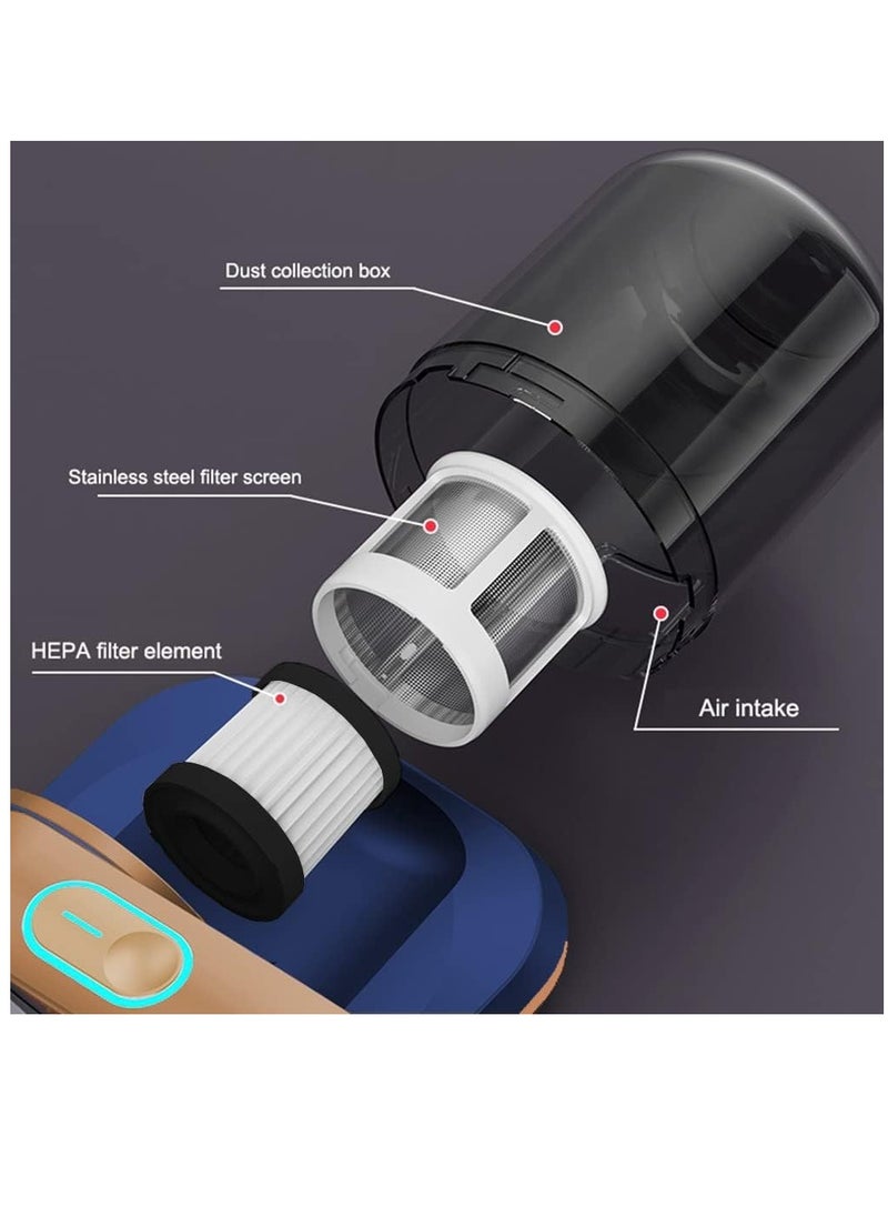Vacuum Cleaners for Household Purposes, Handheld Mattress Vacuum Cleaner, Cordless Handheld Bed Vacuum Cleaner with Hepa, Effectively Clean Up Bed Sheet Pillow Couch