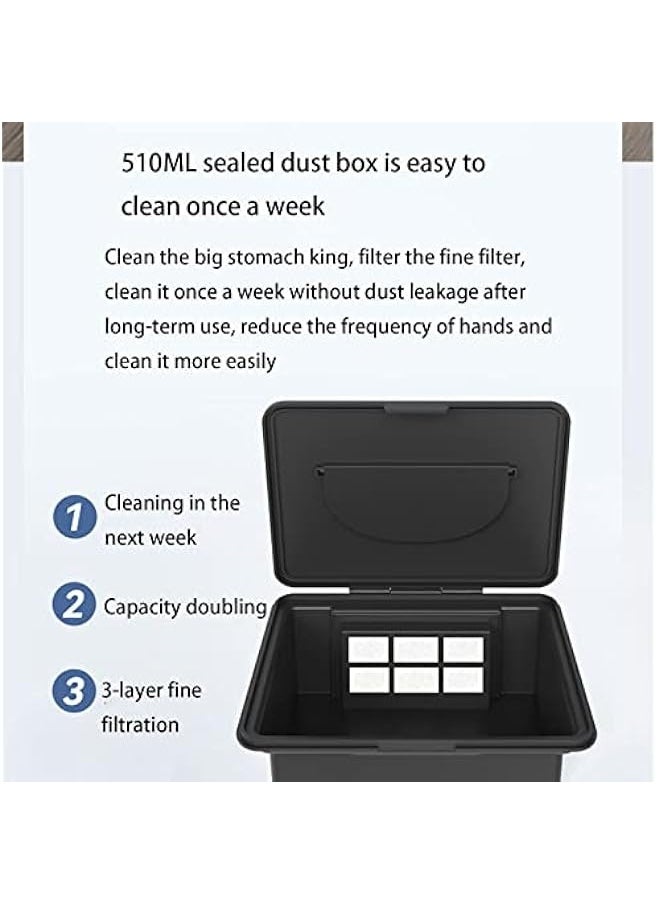 Robot vacuum cleaner with mop, app controlled, 90 minutes of battery life, ultra-thin body design, USB charging, automatic vacuuming, suitable for hard pet hair, 3-in-1 multiple cleaning modes, suitable for home office use, color: black