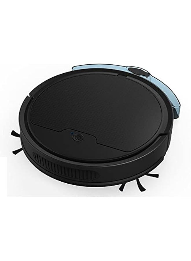 Robot vacuum cleaner with mop, app controlled, 90 minutes of battery life, ultra-thin body design, USB charging, automatic vacuuming, suitable for hard pet hair, 3-in-1 multiple cleaning modes, suitable for home office use, color: black
