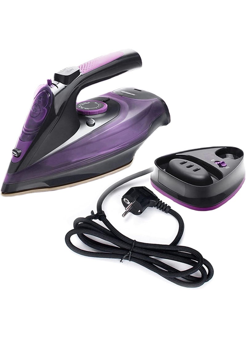 MUGATH Cordless Iron2400W Steam IronLightweight Portable SteamDry Iron for ClothesNonStick Soleplate Steam Iron for HouseholdAntidrip IronSteam Control System360mL Water Tank