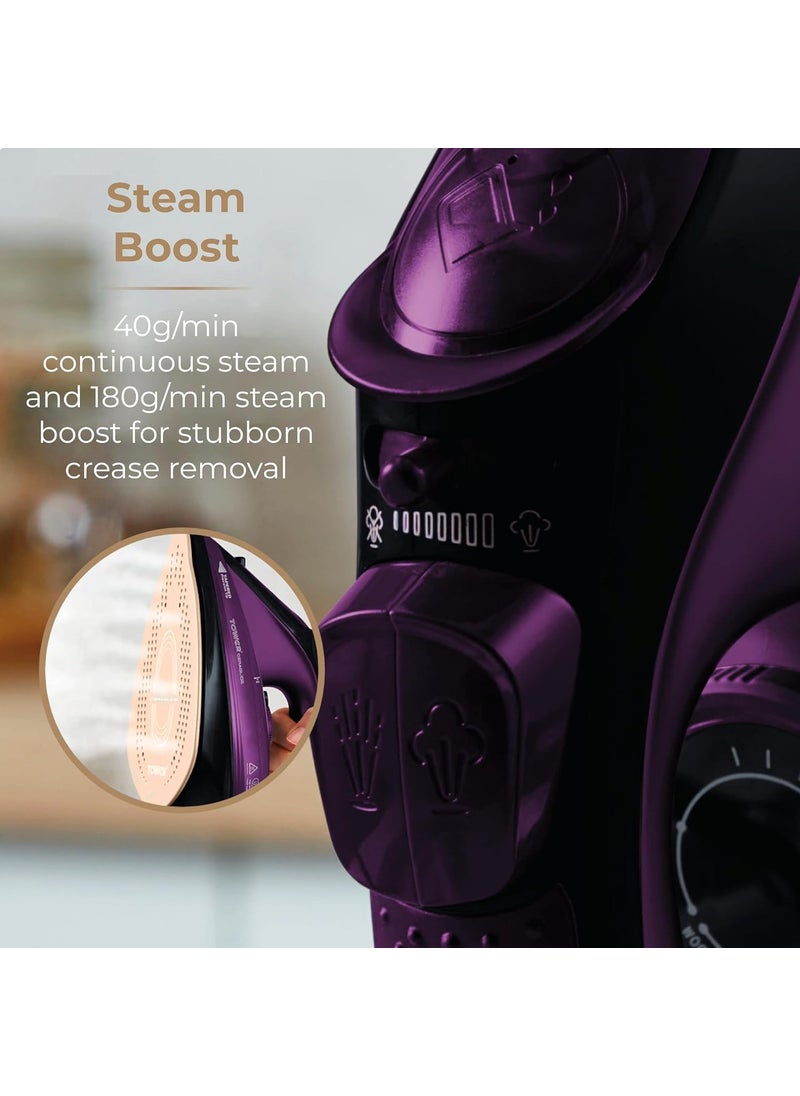 MUGATH Cordless Iron2400W Steam IronLightweight Portable SteamDry Iron for ClothesNonStick Soleplate Steam Iron for HouseholdAntidrip IronSteam Control System360mL Water Tank