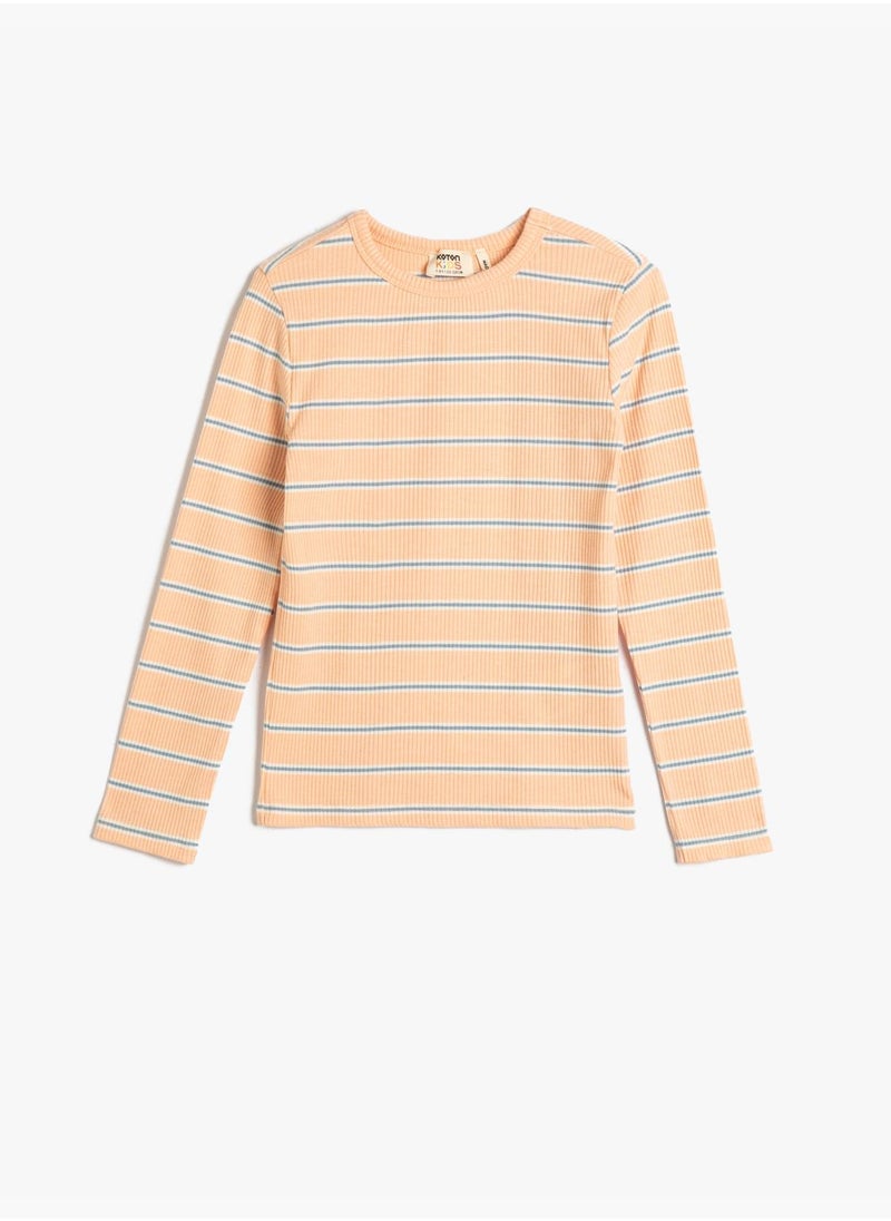 T-Shirt Long Sleeve Crew Neck Ribbed