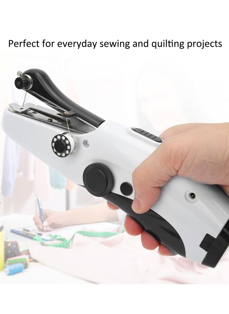 Handheld Sewing Machine, Hand Sewing Tool with Sewing Kit Mini Portable Sewing Machine Home Quick Repair and Sewing Craft Essentials Easy to Use and Fast Sewing (Black)