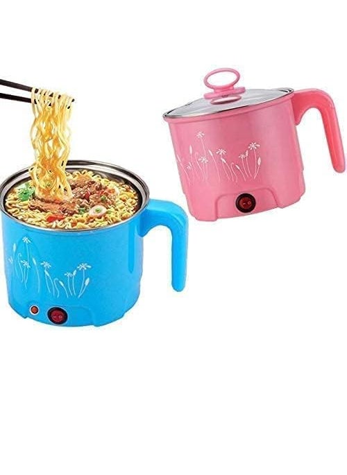 AxrParv Electric Cooking Pot 15 Litre Multi Purpose Cooker Mini Cooker Steamer Cook for Cook Noodles Hot Pot Rice Vegetable Pasta Soups Boil Water Porridge for Home Office and TravelMulticolor