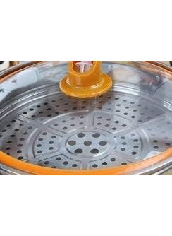 MUGATH 2 In 1 Electric Cooker Electric Frying Pan Electric Steamer Non Stick Electric Hotpot For Kitchen Restaurants Electric Frying Pan with Glass Lid Wok Skillet Pan momo steamer Yellow