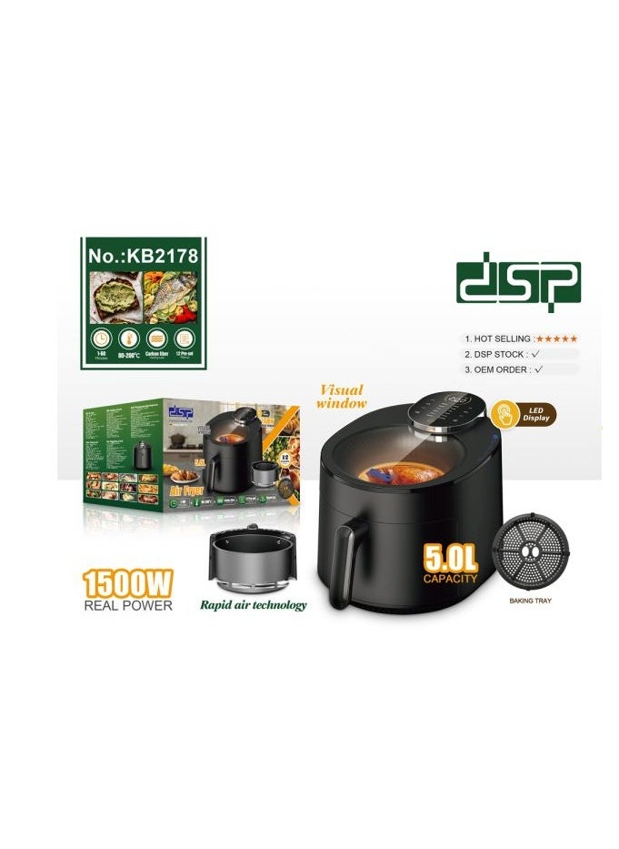 DSP KB2178, Electric Air Fryer 1500W – 5Ltr