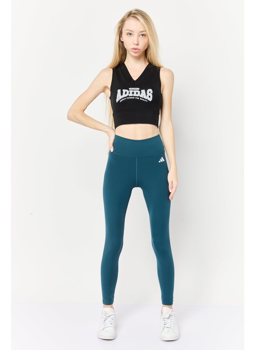 Women Sportswear Fit Sleeveless Training Crop Top, Black