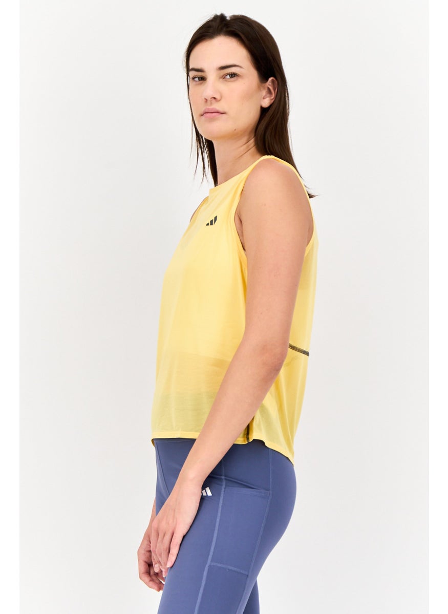 Women Sportswear Fit Sleeveless Training Tank Top, Yellow